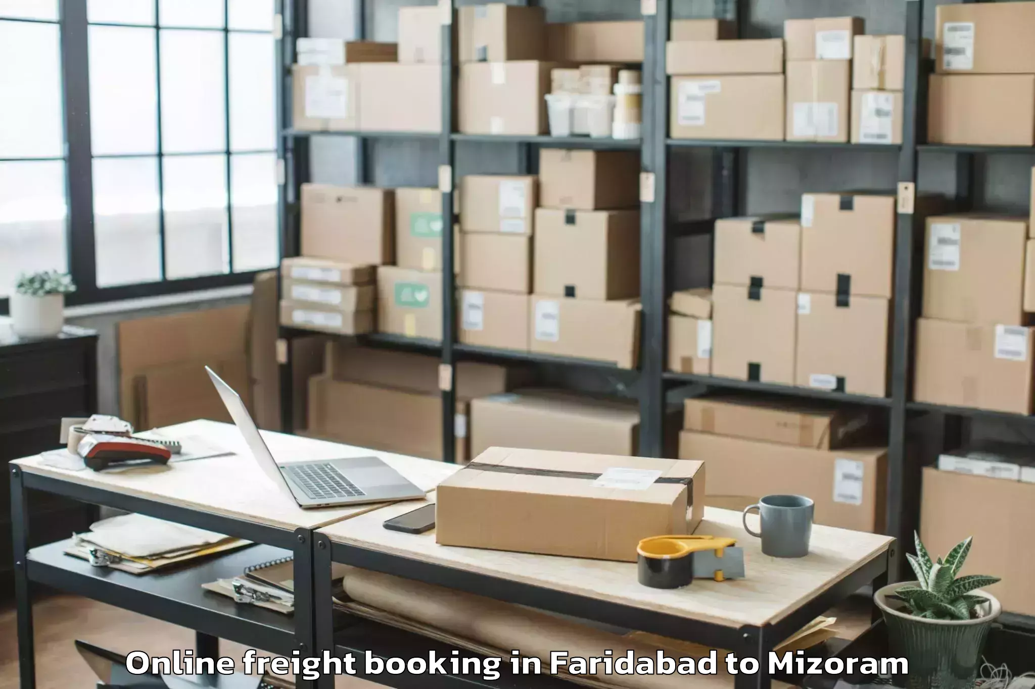 Faridabad to Lunglei Online Freight Booking